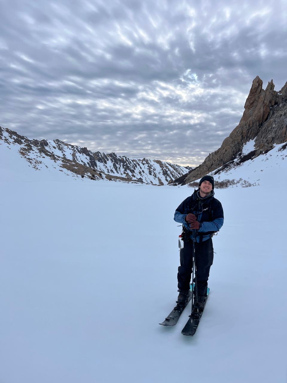 Skiing in the mountains